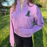 Essentials Ladies 1/4 Zip Crop Sweater