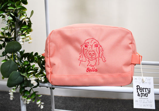 Embroidered Pawtrait Recycled Wash Bag