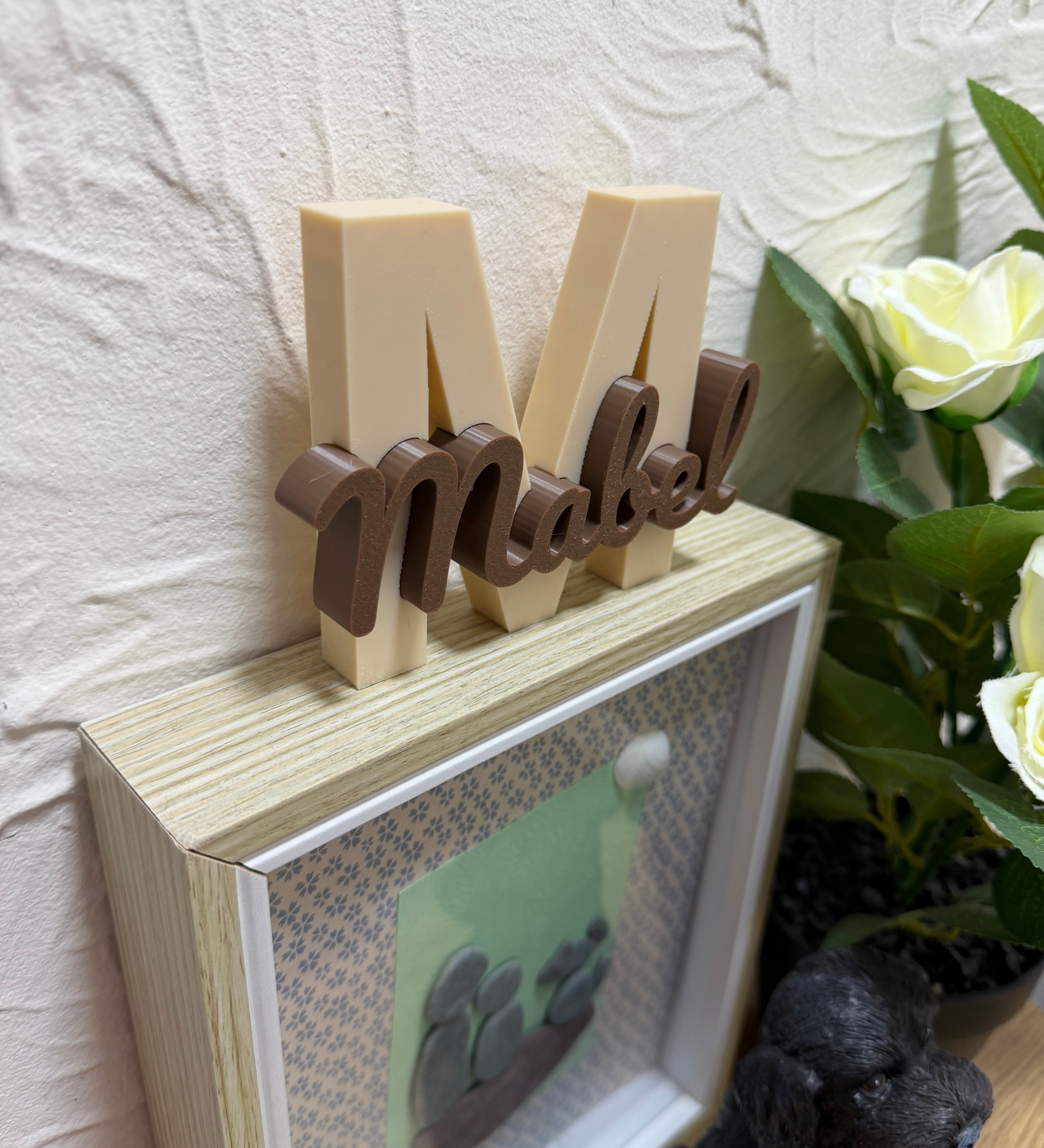 Personalised Freestanding Dog Name Initial