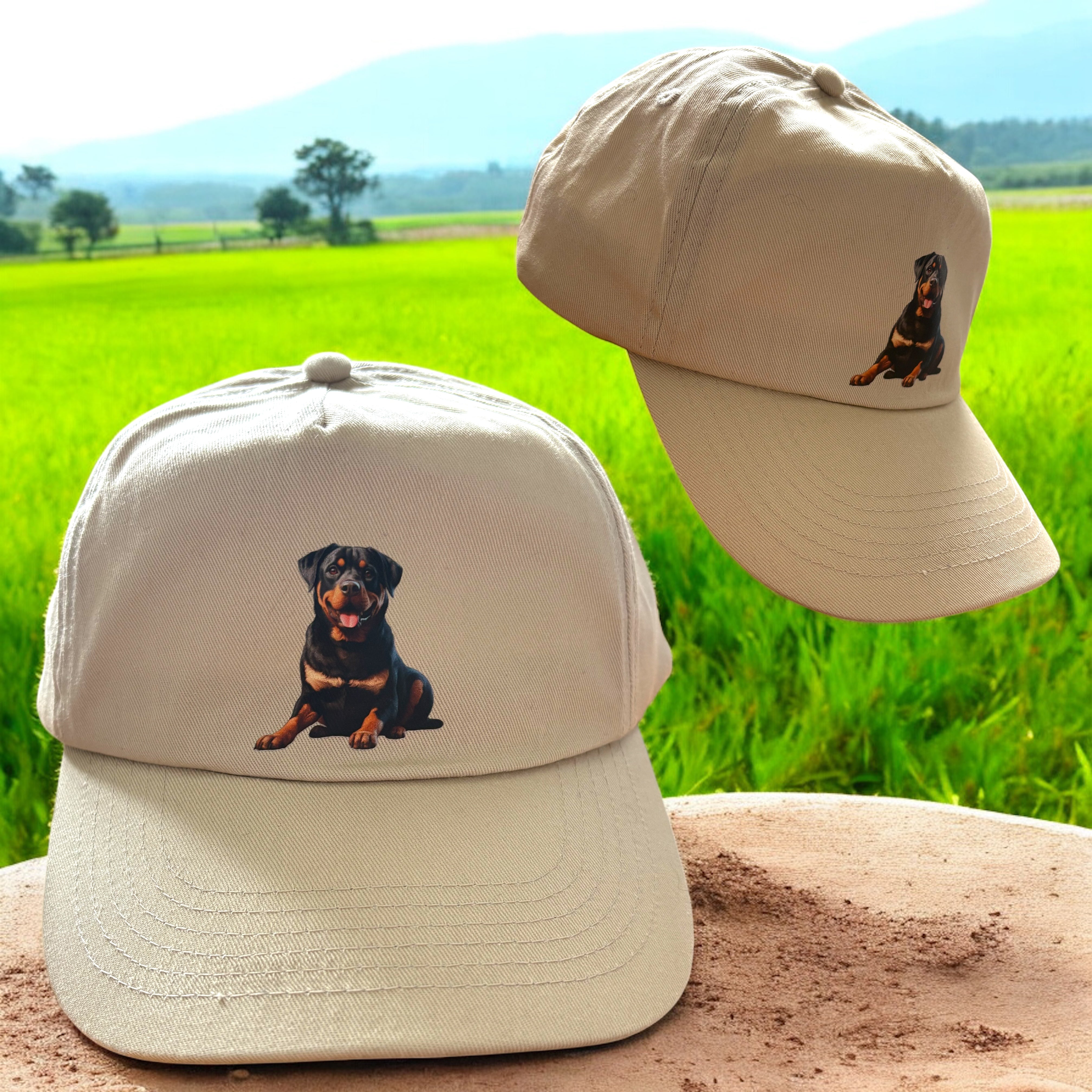 Cap hat with Rottweiler on the front 