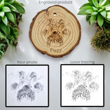 Paw Print Hanging Log Slice